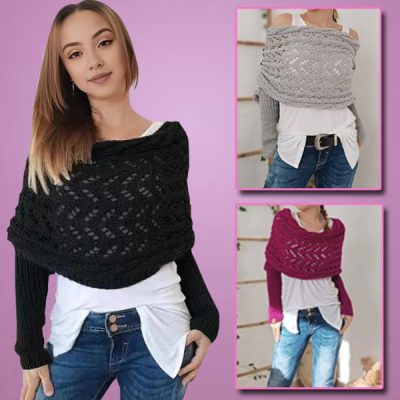 Pleteni Ogrtač s Rukavima | KNITKA