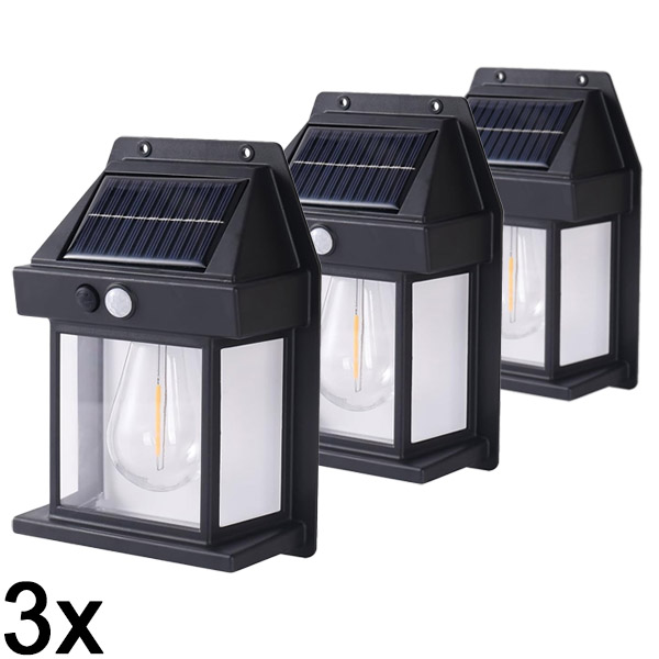 3x Vanjsko solarno svjetlo sa senzorom pokreta | FLUXLAMP