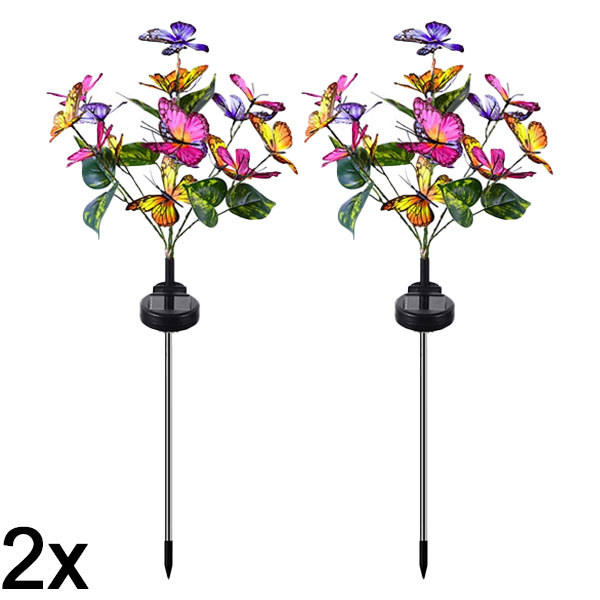 2x Solarna vanjska svjetla s leptirima | FLUTIX
